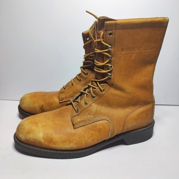 Wolverine Retro Thick Leather Vintage Insulated Utility Men's Tan Boots Size 12E - Picture 1 of 10